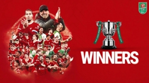 Trang web chính thức của Liverpool tung poster vô địch: Chúng ta là nhà vô địch! Giành được Cúp Liên đoàn lần thứ 10!