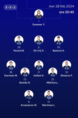 Sky Ý dự đoán đội hình Inter Milan gặp Atalanta: Sommer trở lại, Lautaro đá Anautovic