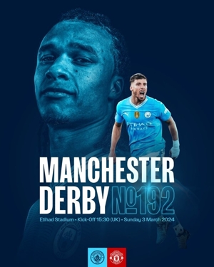 Manchester City tung poster hâm nóng trận Derby Manchester: Derby Manchester lần thứ 192