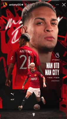 Chúng ta có thể vượt qua tối nay không? Anthony đăng poster cá nhân hâm nóng trận derby Manchester City