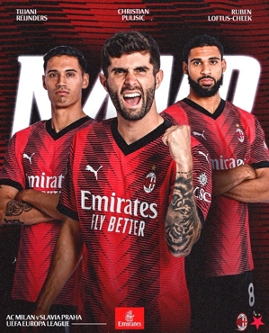 Bàn thắng + thẻ đỏ, quan chức AC Milan: Pulisic được chọn là đội xuất sắc nhất vòng này Europa League